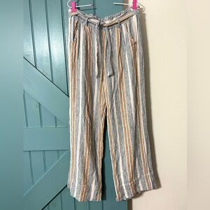 Jolt Linen Striped Pants Size Large